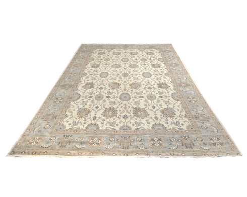12x18 Zeigler Beige Afghan Hand Knotted Wool Area Rug